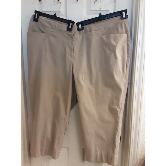 Lane Bryant, women's plus size 26, Beige cropped pants, Straight leg, NWOT - Picture 1 of 5